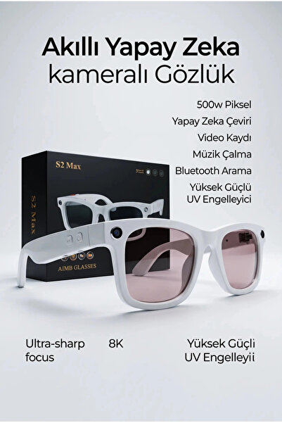 Generic Brand White Smart Glasses Photo Video Audio Recording Wireless Modern...
