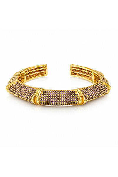 Sense of Atelier Valery Colorful Stone Cuff Bracelet-Lilac