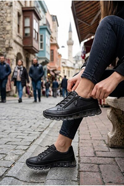 Mehmet Mete 6381 Zippered Rubber Laced Silicone Rubber Sole Genuine Leather W...