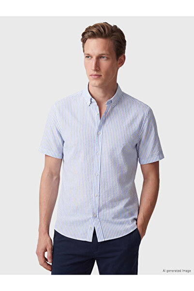 LC Waikiki I Standart Fit Striped Linen Blend Men's Shirt from Freezen Store