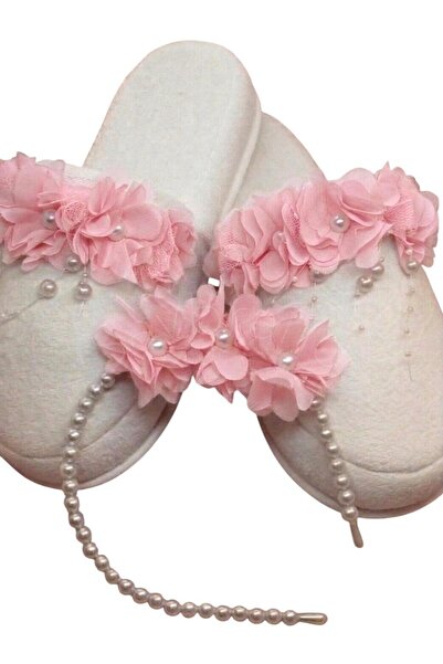 SavBrand Floral Pearl Maternity Slippers and Pearl Maternity Crown Mother Hos...