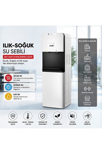 Epilons Su Sebili - Sıcak, Ilık Soğuk Su Seçekli - Üstt Yüklemeli