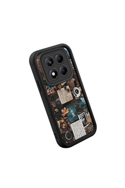 PATTERNOVA Redmi Note 14 Pro Plus+ 5G Uyumlu Ins retro kitap temalı kılıf, er...