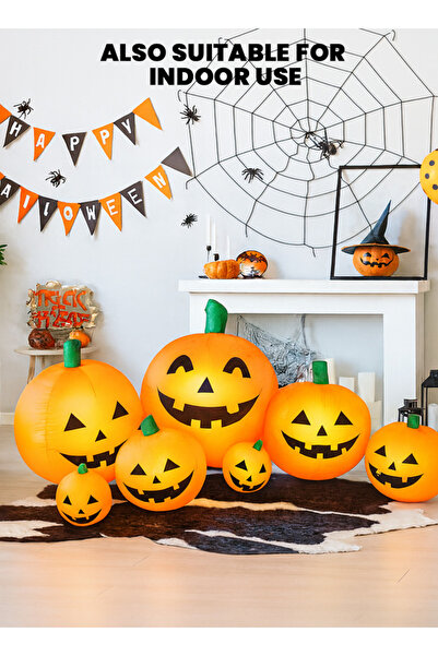 HI-FINE 7 Pumpkins Inflatable Halloween Decoration Built-in LED Lights Rapid ...