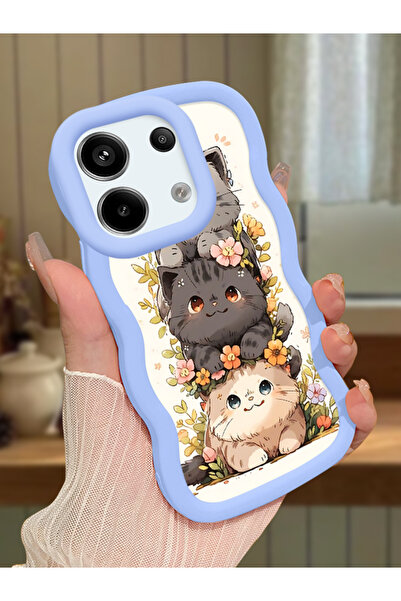 Hontinga Redmi Note 13 Pro 5G Uyumlu Kılıf kamera koruyucu Mavi Silikon Coupl...