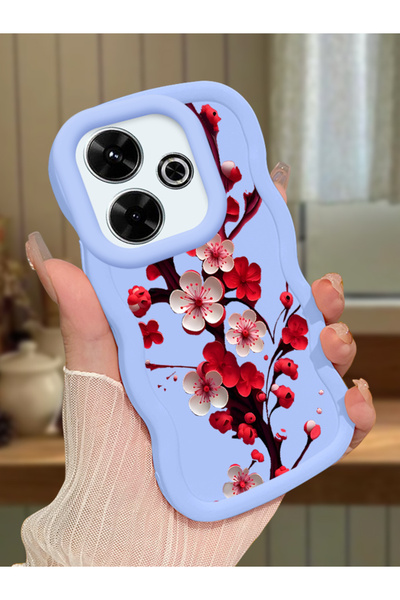 Hontinga Redmi 13 Uyumlu Kılıf kamera koruyucu Mavi Silikon Couple Telefon Kı...