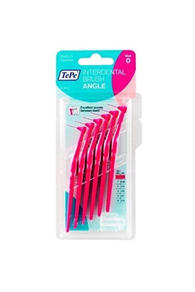 TePe Angle Size 0 0.4mm Μεσοδόντια Βουρτσάκια με Λαβή σε Φούξια Χρώμα 6τμχ