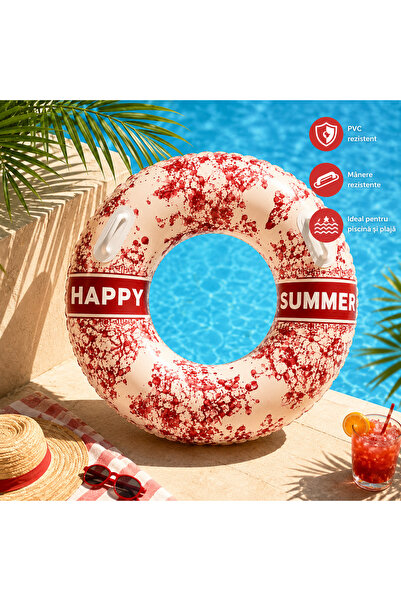 Zenorius Colac Gonflabil cu Mânere, Model Happy Summer, PVC Rezistent, pentru...