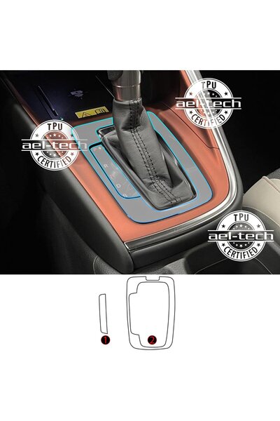 Oroel Honda Hr-V Compatible Gear Shift Surround Piano Black Tpu Protective Se...