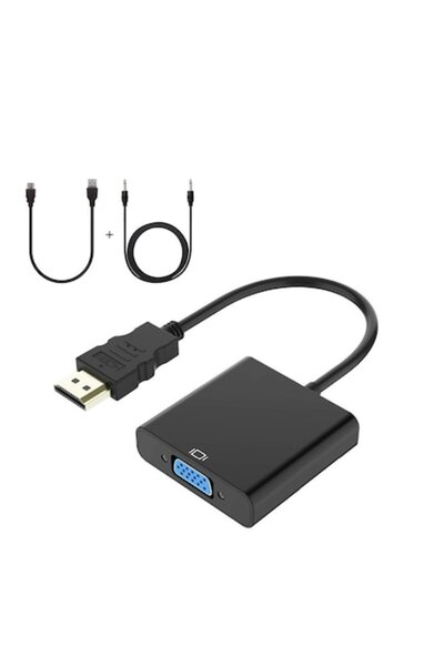 Cubis Convertor HDMI la VGA + Cablu Audio + Cablu de Alimentare, Adaptor Digi...