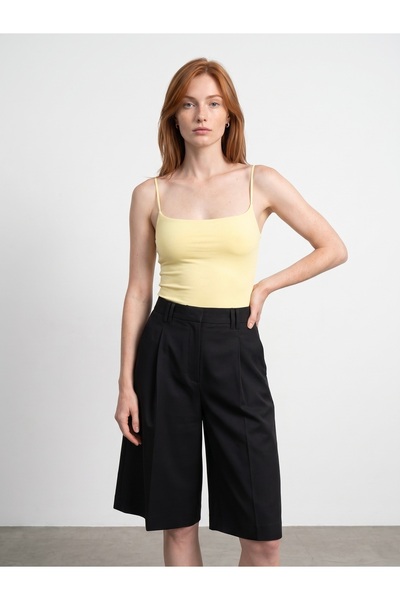 Dilvin 21216 Strappy Bodysuit-Light Yellow