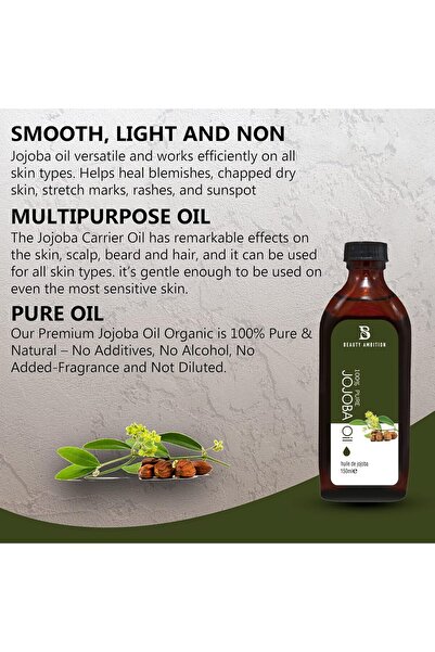 BEAUTY AMBITION Essential Oils for Hair and Skin Care - 150 Ml Jojoba Oil
