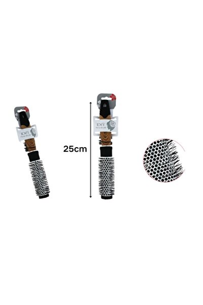 idei Small ventilated aluminum cylindrical brush 25cm imitation wood handle, ...