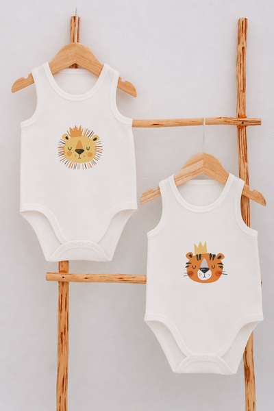 Lilabio 100% Organic Cotton 2-Piece Athlete Baby Bodysuit Set