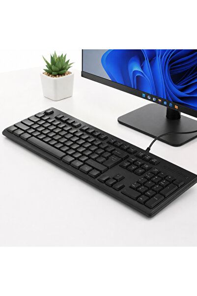 MINO TECH USB Kablolu Tam Boyutlu Q Klavye – 104 Tuşlu, Sessiz Tuş Yapısı, Ta...