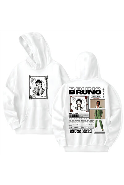 STİL-X Φούτερ με κουκούλα Bruno Mars από βαμβάκι με στάμπα, μακρυμάνικο, με 3...