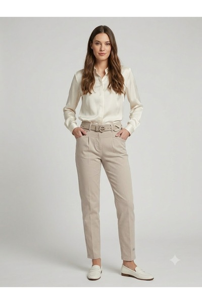 centilmen Şanli Rope Belt Detailed Women's Trousers 1599