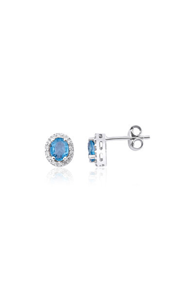 zeryus pırlanta 0.98 Karat Pırlanta Swis Topaz Taşlı Küpe