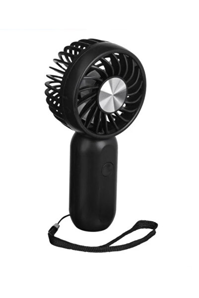 MC Micostore Преносим, ръчен вентилатор, черен, с 3 скорости и USB, 13.5 см
