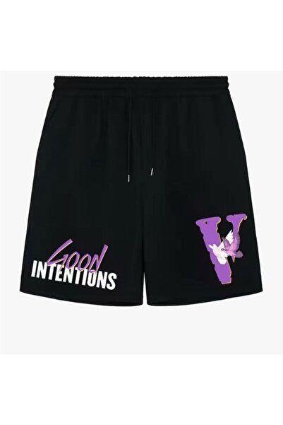COZYWEAR Good Intentions Printed Black Shorts