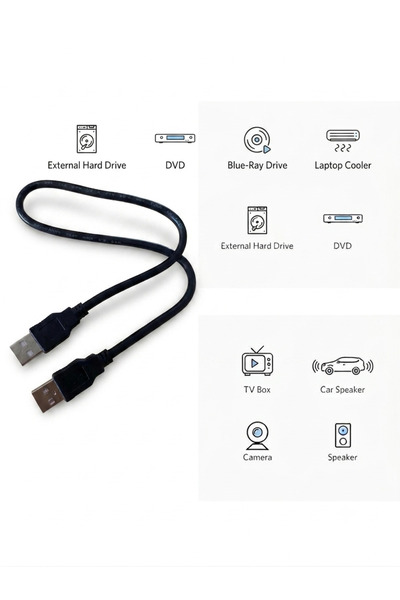 vgate icar USB Kablo 24AWG 2.0 Type-A Uçlu Erkek Konnektör Data Ve Güç Kablosu 50 Cm Multimedya Kamera Modem Vs İçin Uygun