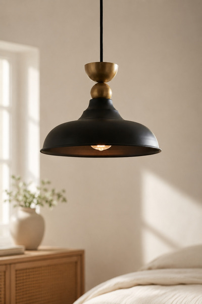 LUMINZO Rauze Bohem Metal Eskitme Aksesuar Siyah Metal Sarkıt 35 Cm Avize Yem...
