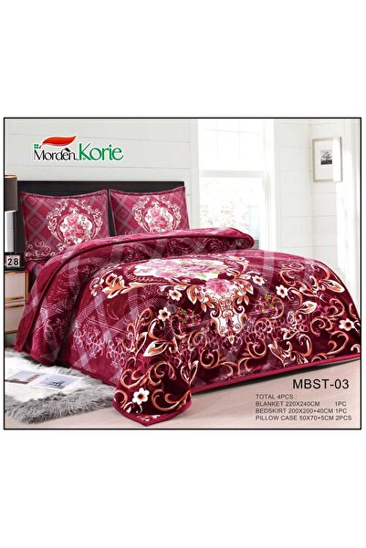 BIET ALMAFROSHAT Muka Blanket Set Velvet Fabric 4-Piece Set