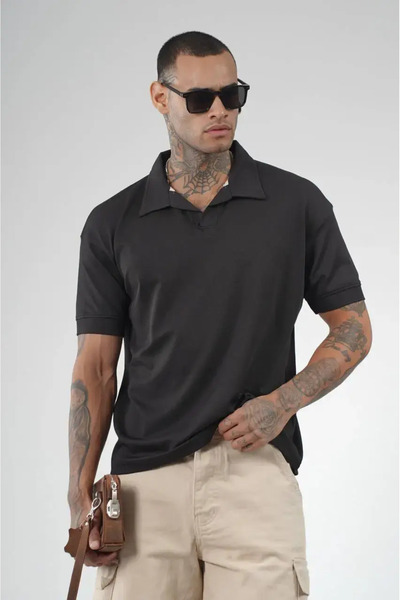 king brich Ανδρική Jakar Polo μπλούζα μαύρη σε regular fit γραμμή, από 100% β...