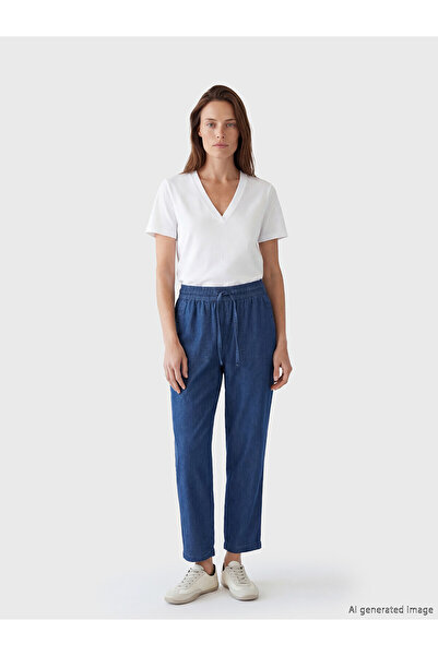 LC Waikiki Trendlucky Carrot Fit Women's Jean Pants with Elastic Waist with D...