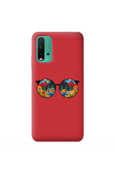 Other Xiaomi Poco M3 Round Glasses Red Colored Silicone TPU Θήκη