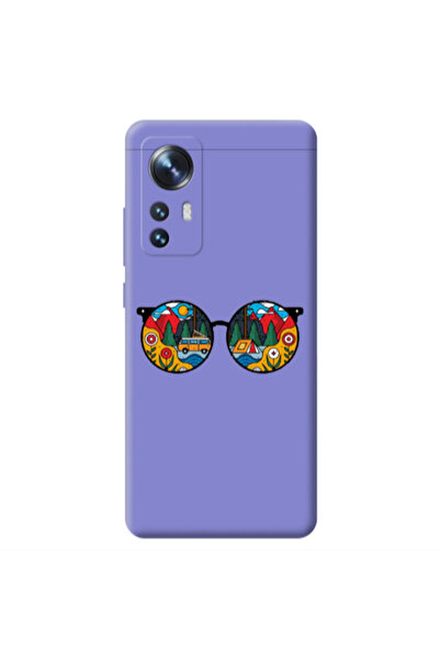 Other Xiaomi Mi 12 Round Glasses Purple Colored Silicone TPU Θήκη
