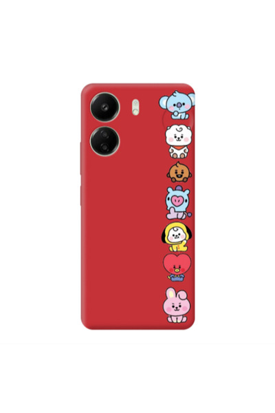 Other Xiaomi Redmi 13C Lovely animals Red Colored Silicone TPU Θήκη