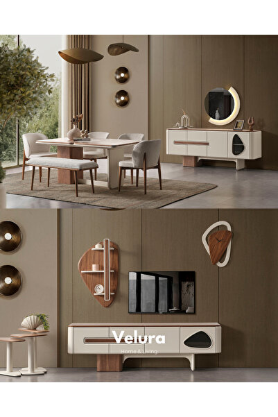 Velura Home & Living Enna Yemek Odası Takımı & Yaşam Odası (TV Ünitesi Dahil)