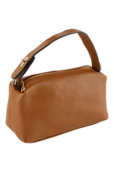 AZZURA Geantă Vega, din piele 100% maro cognac 8253