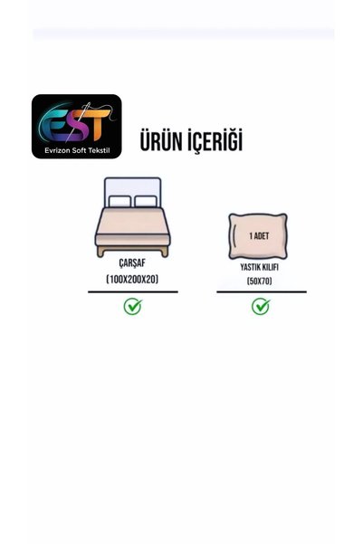 EVRİZON Spor Arabalı Lastikli Çarşaf Ve Yastık Kılıfı Takım Tek Kişilik