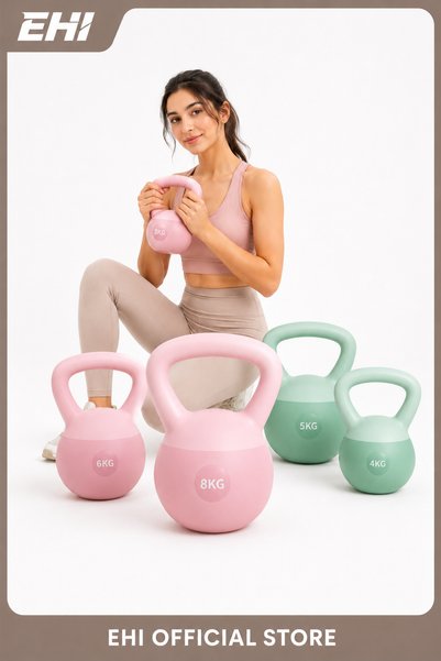 Ehi Soft PVC Kettlebell for Women, 3KG/4KG/5KG/6KG/8KG Home Fitness Weight, C...
