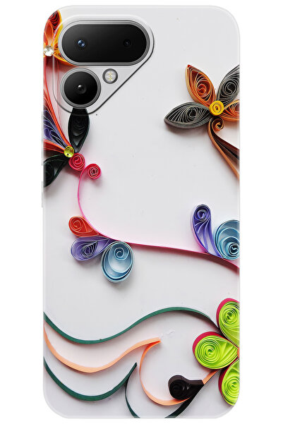 TECNO Pova Curve 2 5G (LK7k) Uyumlu Kılıf Desen Baskılı Silikon Çiçek Desen S...