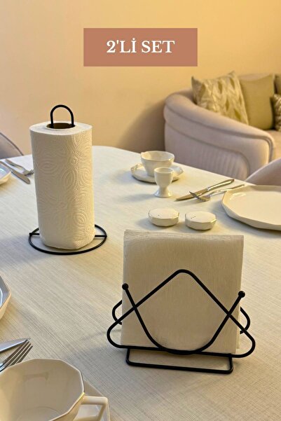 Edora Home Set od 2 crna trokutasta držača za salvete, vertikalni držač za pa...