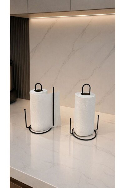 Edora Home Set of 2 Black Vertical Paper Towel Holders, Vertical Paper Towel ...