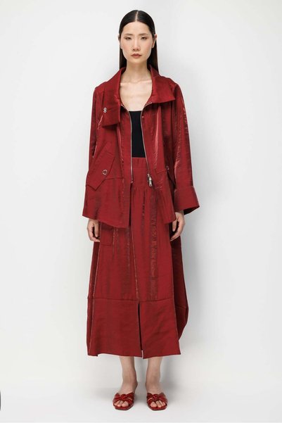 Moda İlgi Modailgi Geniş Salaş Yaka Önü Fermuarlı Tunik - 30111 Bordo