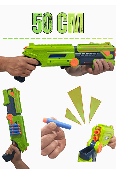 Boratila Toys 50 CM Büyük Boy Sünger Mermi Atan Oyuncak Silah Tabanca - Güven...