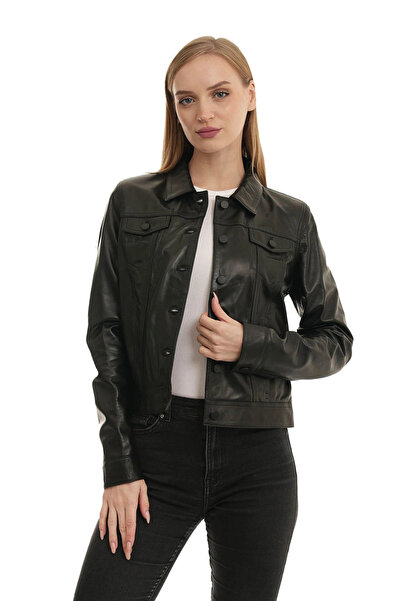 BUENO Black Leather Coat