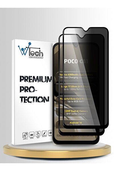 Wtech Xiaomi Poco C81 4G 2026 Premium E2E Series Privacy Full Cover Tempered ...