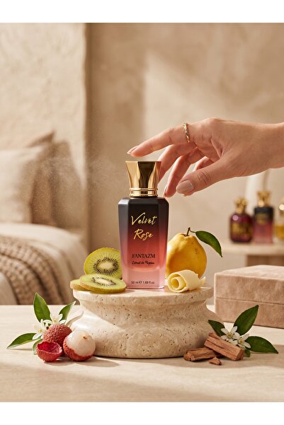 Fantazm Velvet Rose Extrait De Parfum 50 ML Kadın Parfümü - Çiçeksi Meyvemsi Kalıcı Yoğun Esans