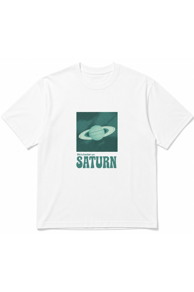 Boi Μπλουζάκι με στάμπα Saturn, κοντομάνικο, με λαιμόκοψη ποδηλάτου, oversized