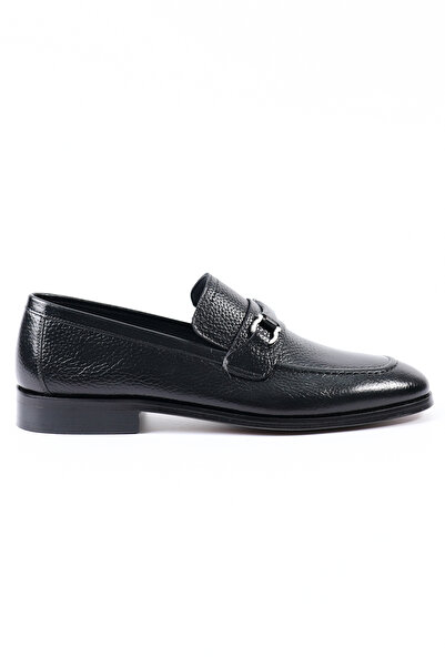 Tuna Genuine Leather Black Loafers Classic Men's Shoes - K01