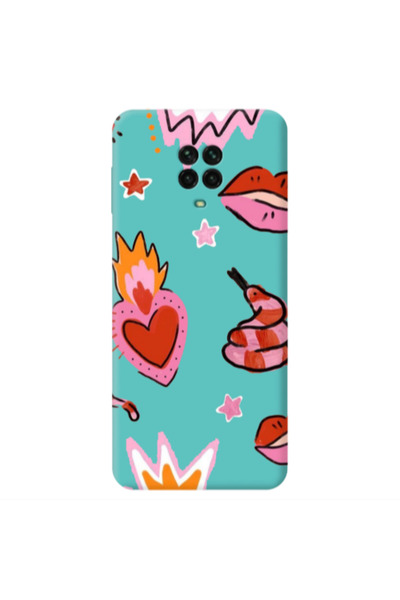 Other Xiaomi Redmi Note 9 Pro Snake heart Turquoise Colored Silicone TPU Θήκη