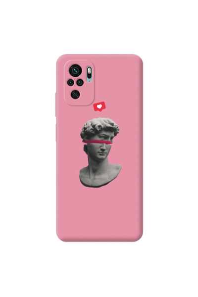 Other Xiaomi Redmi Note 10S Half statue Pink Colored Silicone TPU Θήκη
