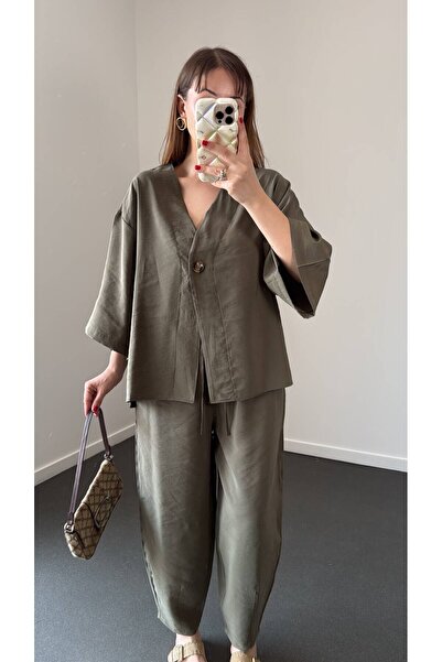 Reina Modal Kimono Ve Şalvar Pantolon Takımı