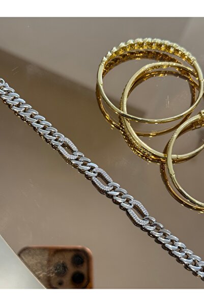 Generic Brand Figaro Stone Detail Bracelet